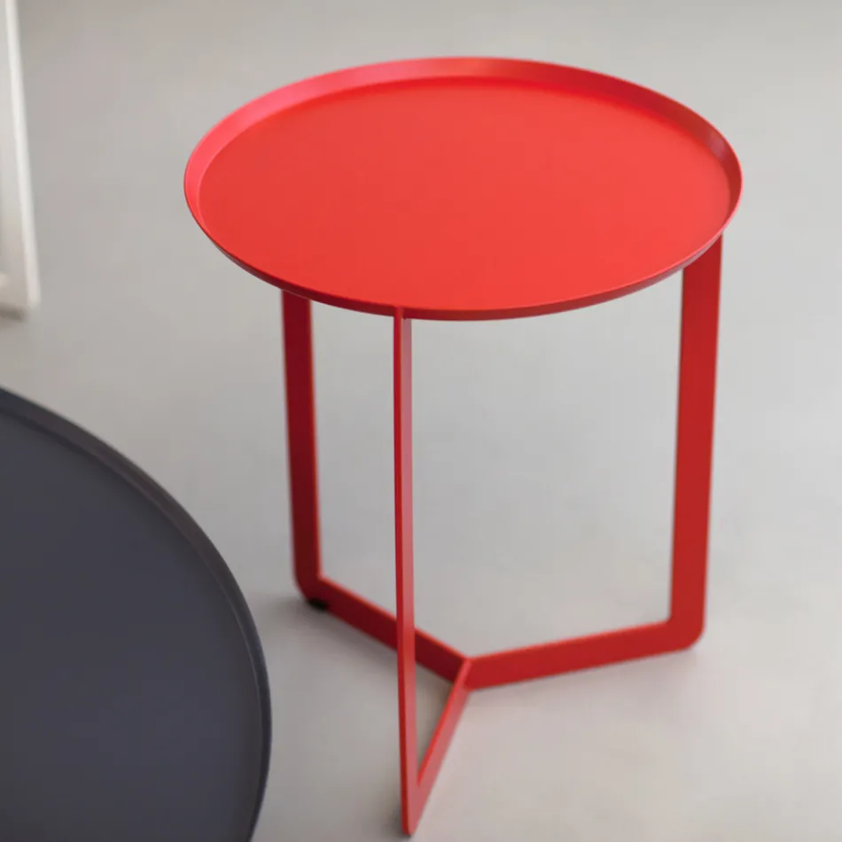 Tavolinë Kafeje e Rrumbullakët e Jashtme Metalike e Prodhuar në Itali - Stephane Viadurini