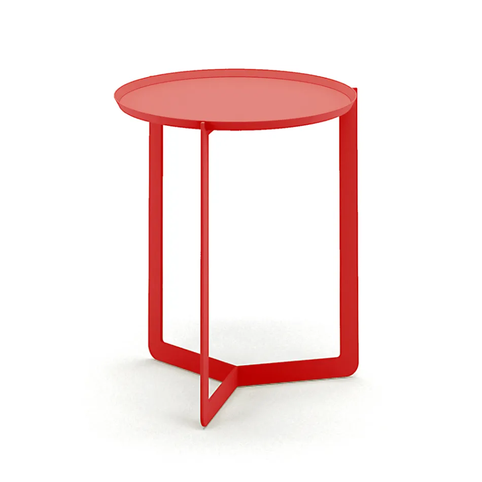 Tavolinë Kafeje e Rrumbullakët e Jashtme Metalike e Prodhuar në Itali - Stephane Viadurini