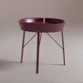 Tavolinë kafeje për dhomën e ndenjes në çelik dhe dru me ngjyra Dizajn modern - Fshikëz