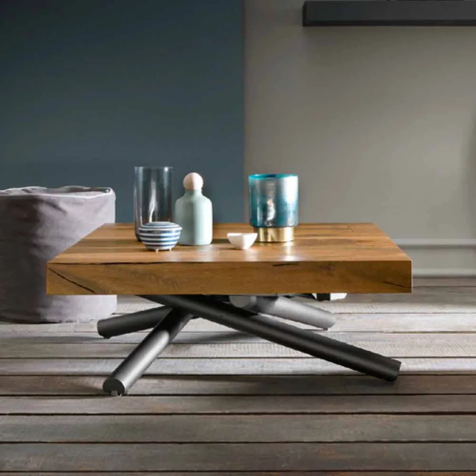 Tavolinë kafeje me dizajn të transformueshëm në Prodhim druri në Itali - Vincenzo Viadurini