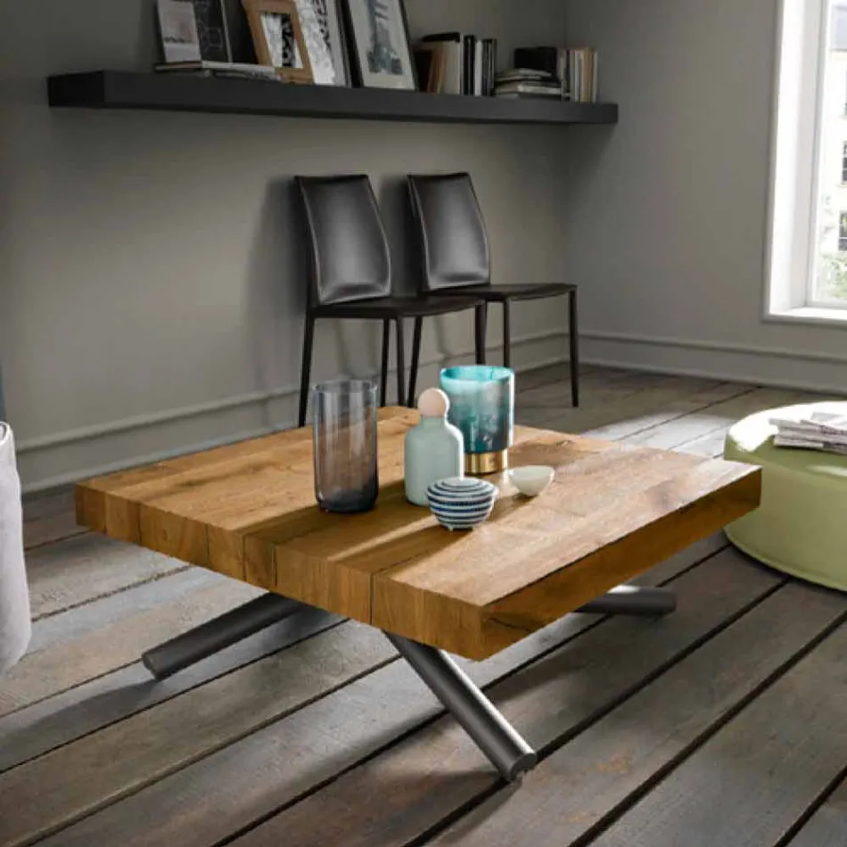 Tavolinë kafeje me dizajn të transformueshëm në Prodhim druri në Itali - Vincenzo Viadurini