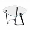 Tavolinë kafeje e punuar me dorë në Qelq dhe Çelik Prodhuar në Itali - Marbello