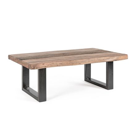Tavolinë kafeje prej çeliku Homemotion dhe sipërme prej druri të akacies - Zalma Viadurini