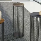 Tavolinë kafeje në kristal dhe metal të falsifikuar prodhuar në Itali - Montebianco Viadurini