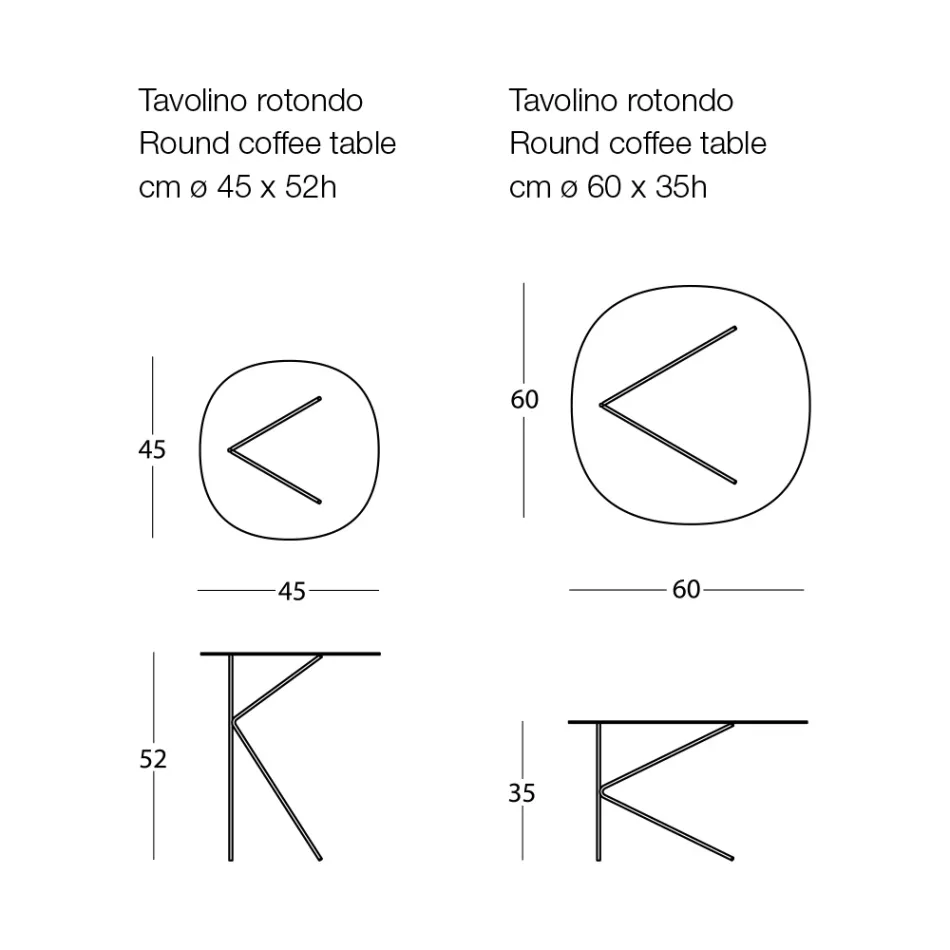 Tavolinë kafeje metalike me ngjyra me cilësi të lartë Prodhuar në Itali - Olesya Viadurini