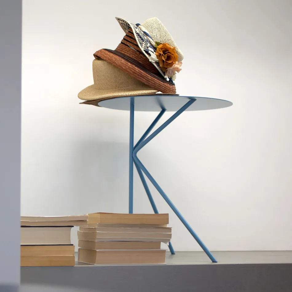 Tavolinë kafeje e rrumbullakët metalike, dizajn në ngjyra të ndryshme dhe 2 madhësi - Olesya Viadurini