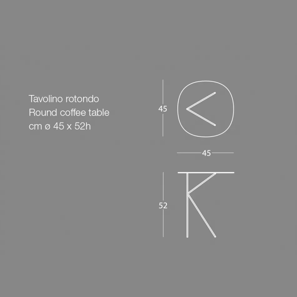 Tavolinë kafeje e rrumbullakët metalike, dizajn në ngjyra të ndryshme dhe 2 madhësi - Olesya Viadurini