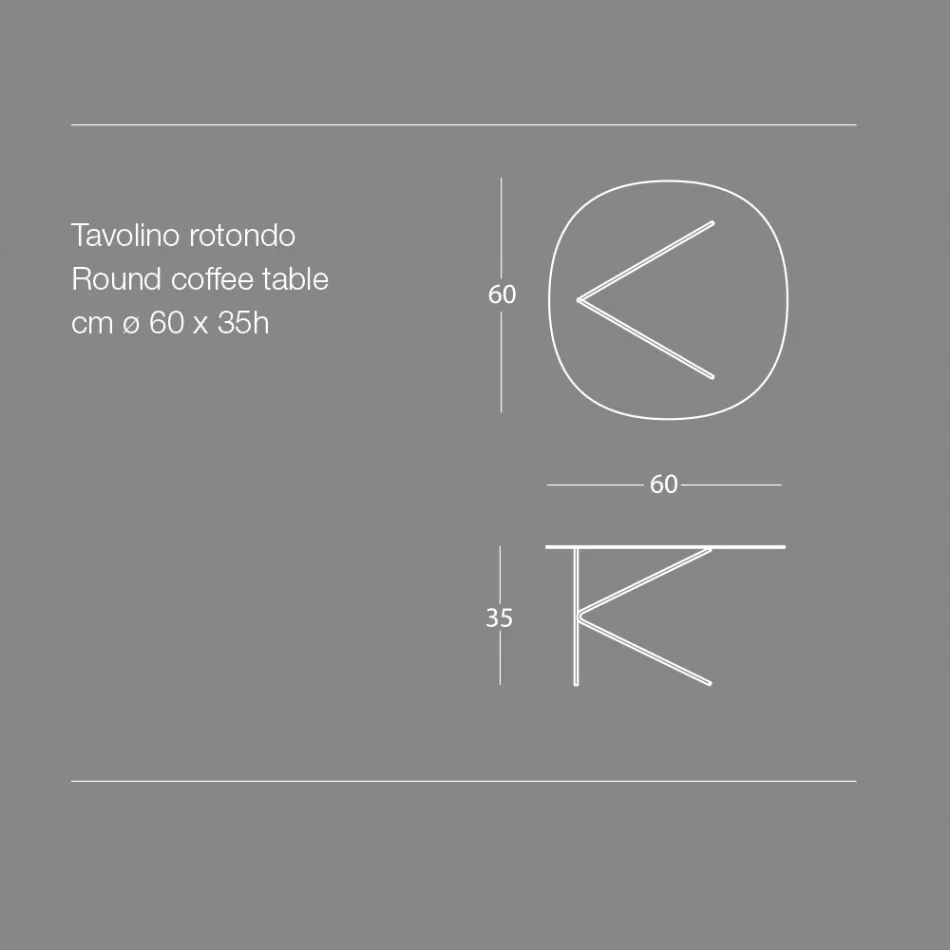 Tavolinë kafeje e rrumbullakët metalike, dizajn në ngjyra të ndryshme dhe 2 madhësi - Olesya Viadurini