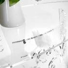 Tavolinë kafeje në pleksiglas të tymosur ose transparent me bazë të zbukuruar - Crassus Viadurini