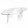 Tavolinë kafeje në pleksiglas të tymosur ose transparent me bazë të zbukuruar - Crassus