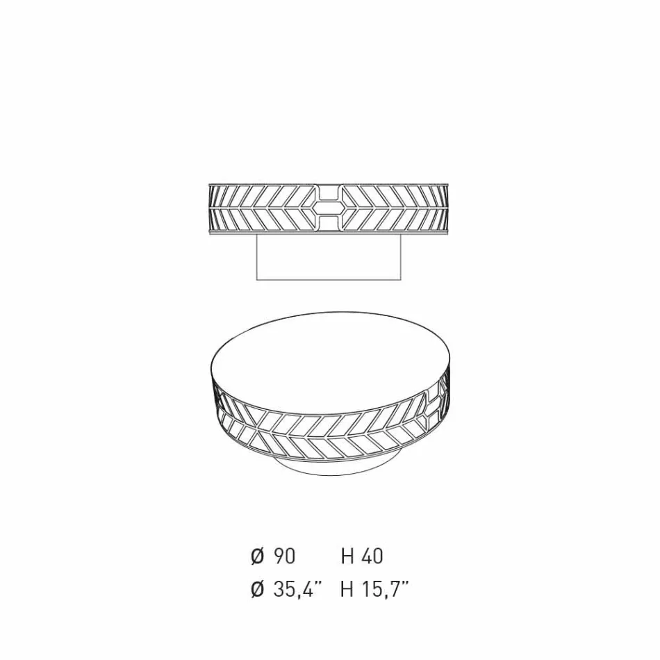 Tavolinë kafeje me dizajn të ulët modern blu ose burgundy me unazë - Lok Viadurini