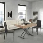 Tavolinë kafeje moderne e transformueshme në dru dhe metal prodhuar në Itali - Fabio Viadurini