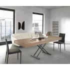 Tavolinë kafeje moderne e transformueshme në dru dhe metal prodhuar në Itali - Fabio Viadurini