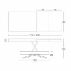 Tavolinë kafeje moderne e transformueshme në dru dhe metal prodhuar në Itali - Fabio Viadurini