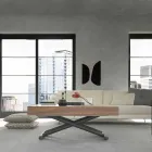 Tavolinë kafeje moderne e transformueshme në dru dhe metal prodhuar në Itali - Fabio Viadurini