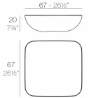 Jastëk kafeje tavolinë në natyrë, dizajn modern, 67x67 cm Viadurini