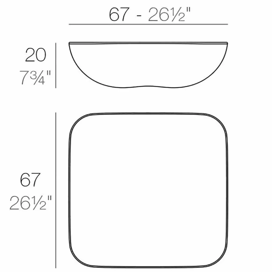 Jastëk kafeje tavolinë në natyrë, dizajn modern, 67x67 cm Viadurini