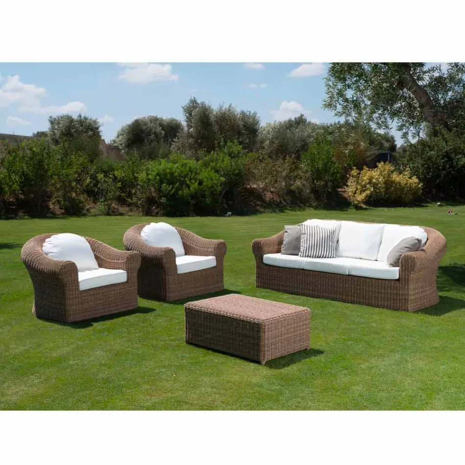 Tavolinë kafeje për kopsht në bastun prej palme kacavjerrëse sintetike - Yves Viadurini