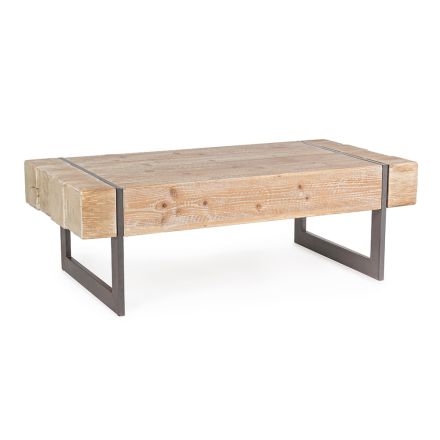 Tavolinë kafeje për dhomën e ndenjes në dru dhe çelik bredhi - Ilenia Viadurini