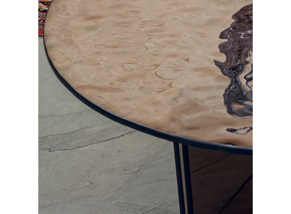 Tavolinë kafeje xhami e rrumbullakët për dizajn të dhomës së ndenjes 3 përmasa - Imolao Viadurini