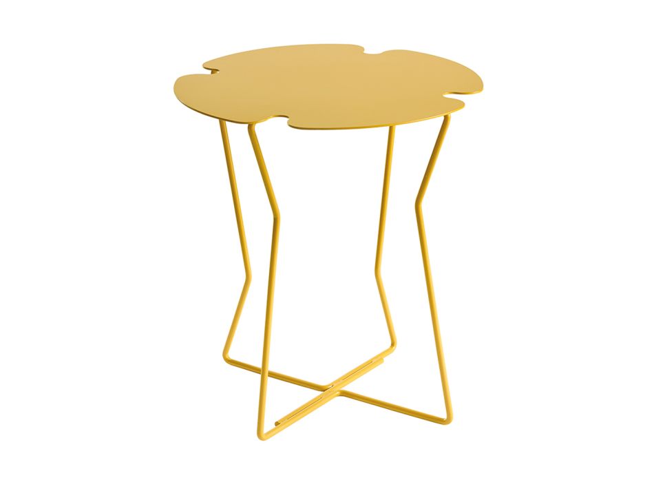 Tavoline Kafeje per Sallon ne Metal, Dizajn me ngjyra te ndryshme - Kathrin Viadurini