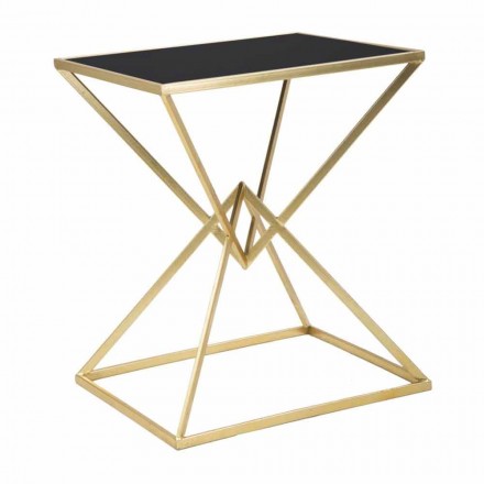 Tavolinë kafeje me dizajn drejtkëndor në hekur dhe qelq - Rosie Viadurini