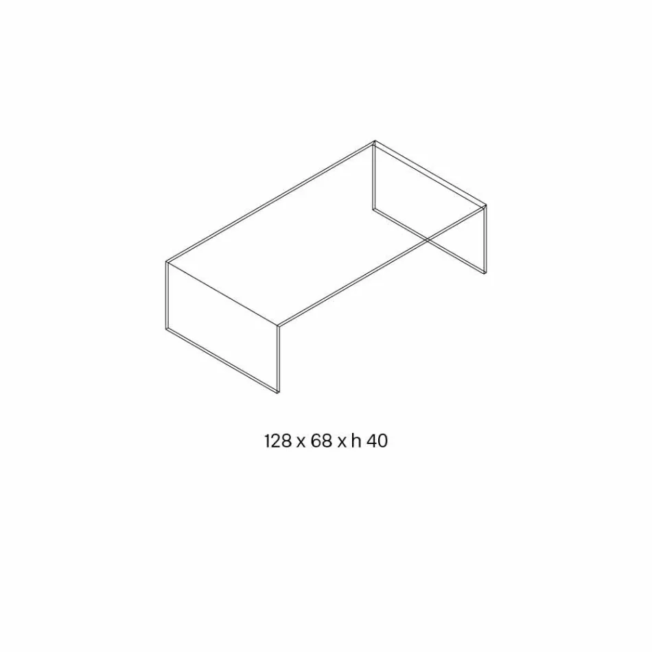 Tabela drejtkëndëshe e kafesë në gotë ekstra të ndertuar në Itali - Nodino Viadurini