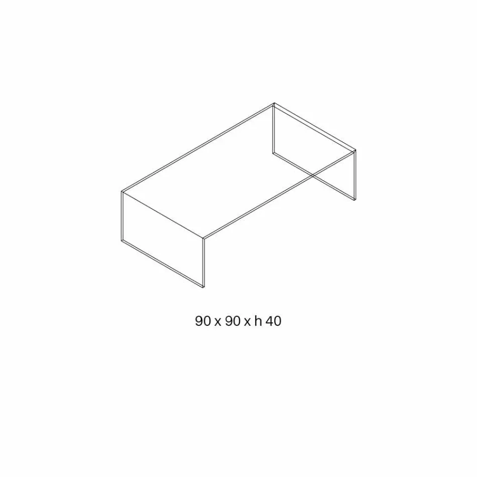Tabela drejtkëndëshe e kafesë në gotë ekstra të ndertuar në Itali - Nodino Viadurini