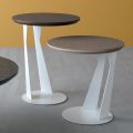 Tavolinë e rrumbullakët e kafesë në metal të pjerrët dhe qeramikë 3 përmasa - Coriko