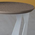 Tavolinë e rrumbullakët e kafesë në metal të pjerrët dhe qeramikë 3 përmasa - Coriko Viadurini