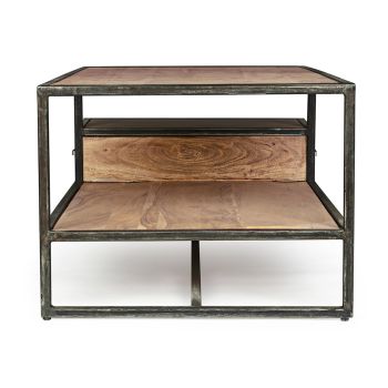 Dhomë ndenjeje tavoline kafeje prej çeliku dhe druri akacie Homemotion - Cristoforo
