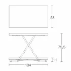 Tavolina e kafesë e konvertueshme në një model tavoline kuzhine të prodhuar në Itali - Genio Viadurini