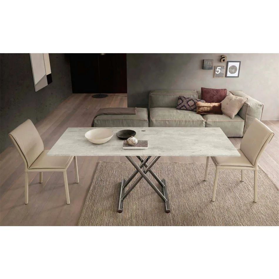 Tavolinë Kafeje Transformuese Moderne në Dru dhe Metal prodhuar në Itali - Gabri Viadurini