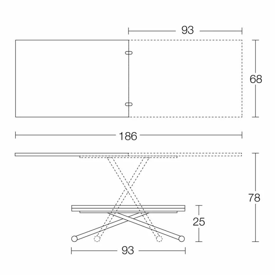 Tavolinë Kafeje Transformuese Moderne në Dru dhe Metal prodhuar në Itali - Gabri Viadurini