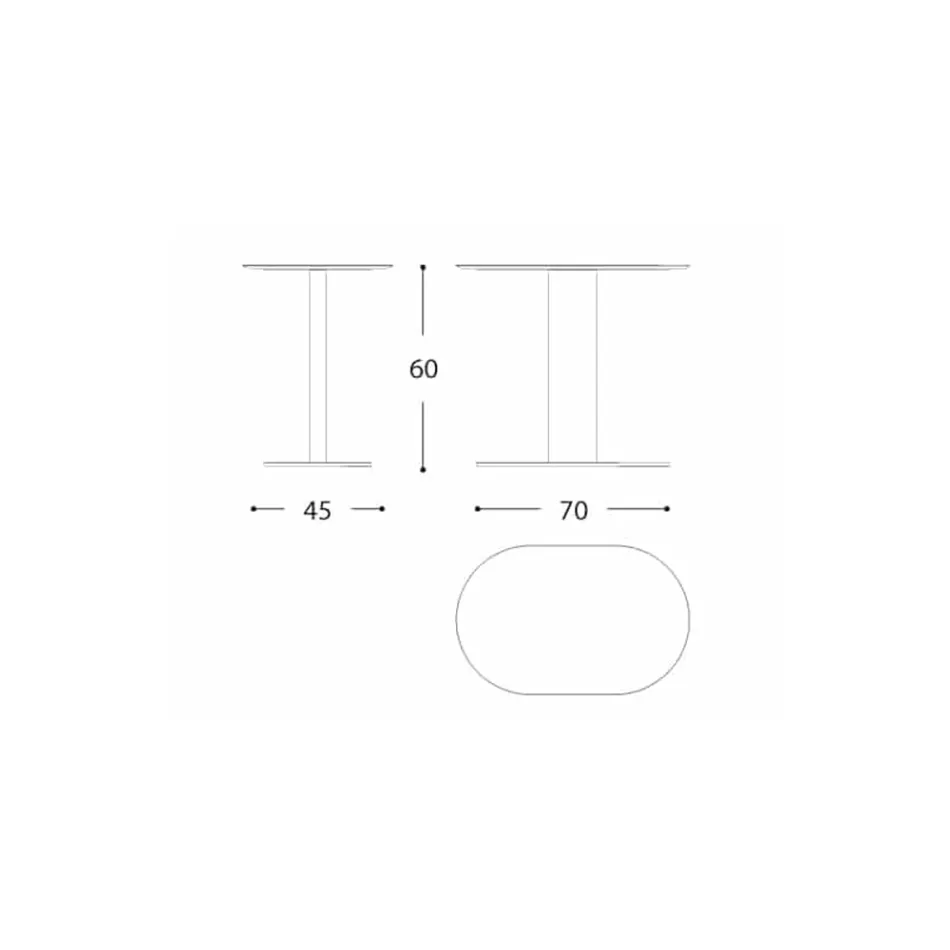 Tavolinë kafeje të jashtme prej alumini dhe çeliku Prodhuar në Itali - Plinto nga Varaschin Viadurini