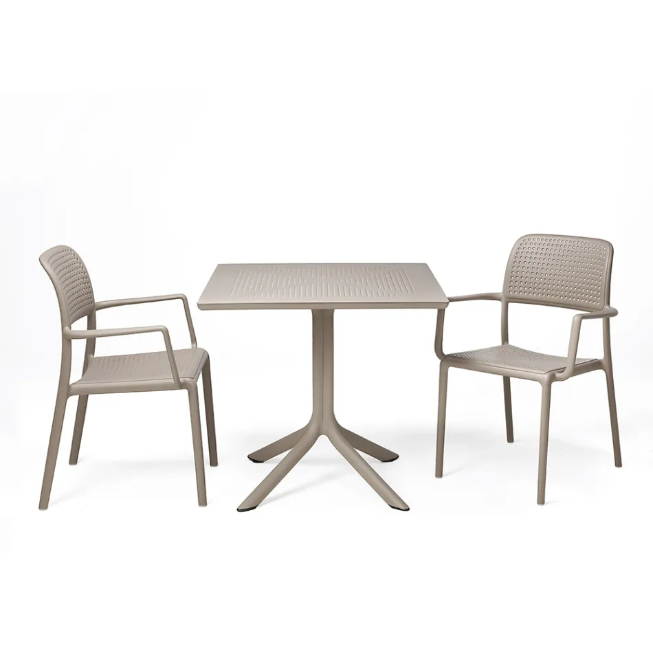 Tavolinë kafeje në natyrë me majë polipropileni të shpuar - pirun Viadurini