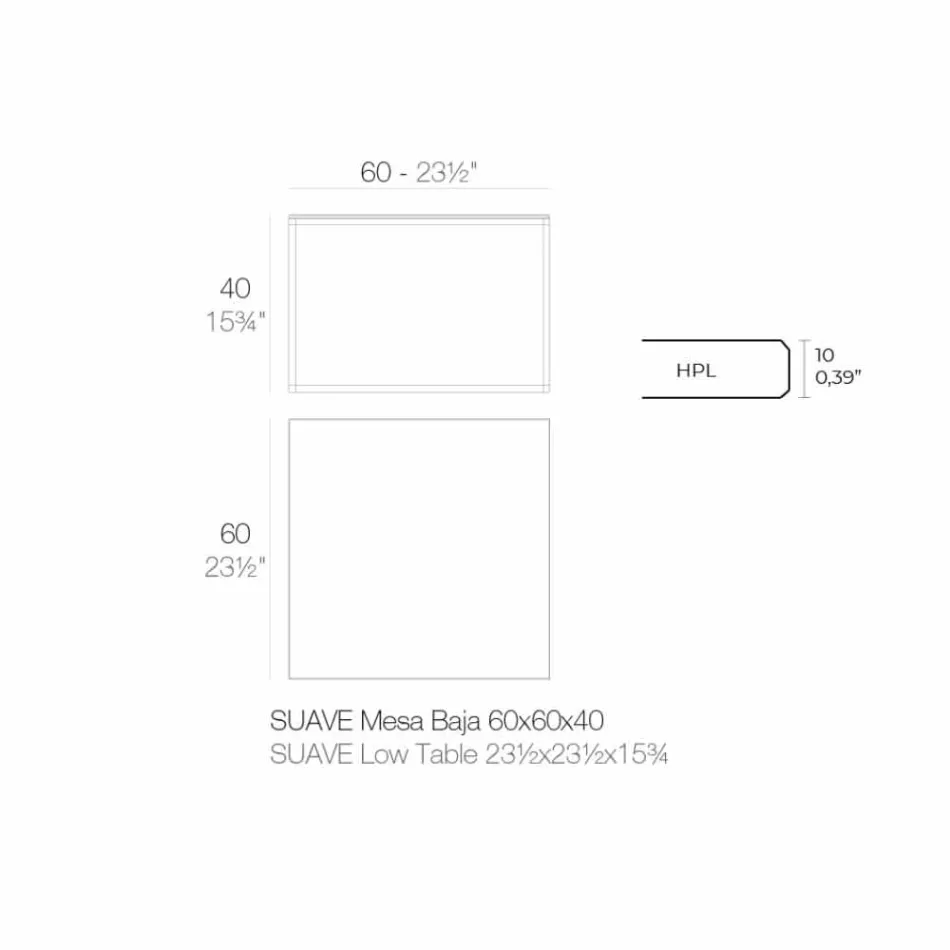 Tavolinë kafeje në natyrë në alumin dhe petëzuar katror të zi - Suave nga Vondom Viadurini