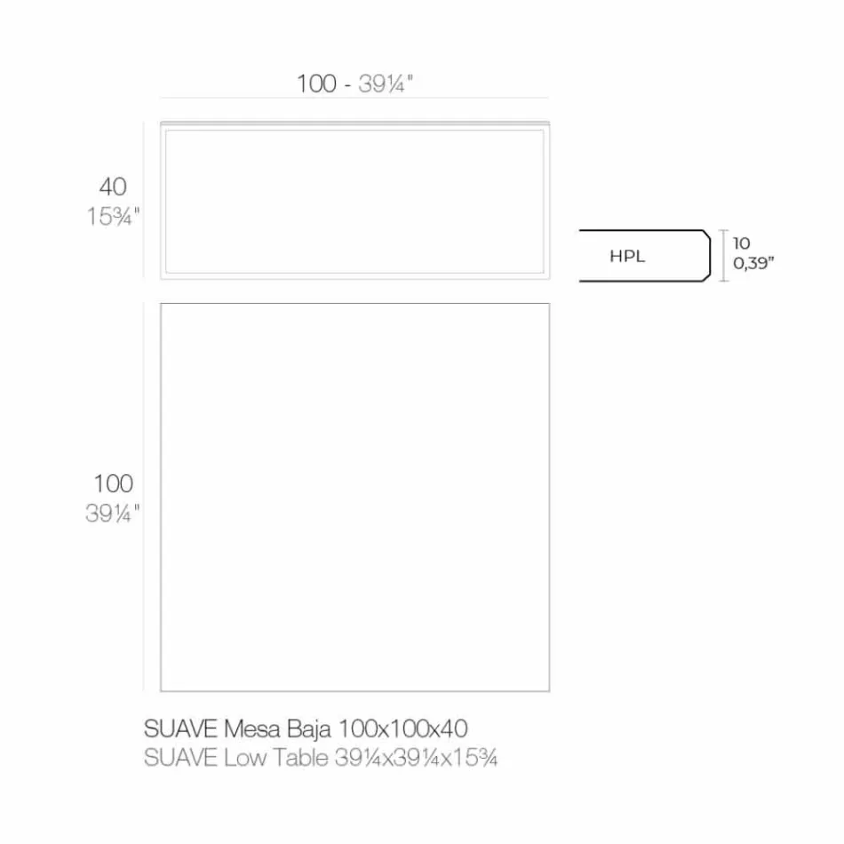Tavolinë kafeje në natyrë në alumin dhe petëzuar katror të zi - Suave nga Vondom Viadurini