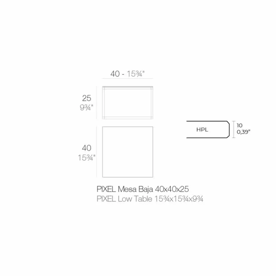 Tavolinë kafeje në natyrë në alumin dhe petëzuar katror të zi - Suave nga Vondom Viadurini