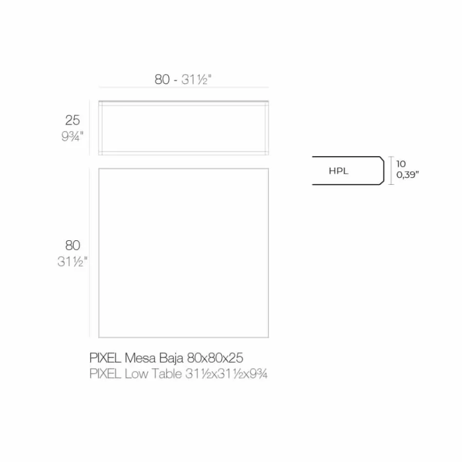 Tavolinë kafeje në natyrë në alumin dhe petëzuar katror të zi - Suave nga Vondom Viadurini