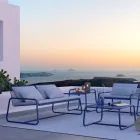 Tavolinë kafeje në ambient të hapur me metal me ngjyrë të lartë prodhuar në Itali - Karol Viadurini