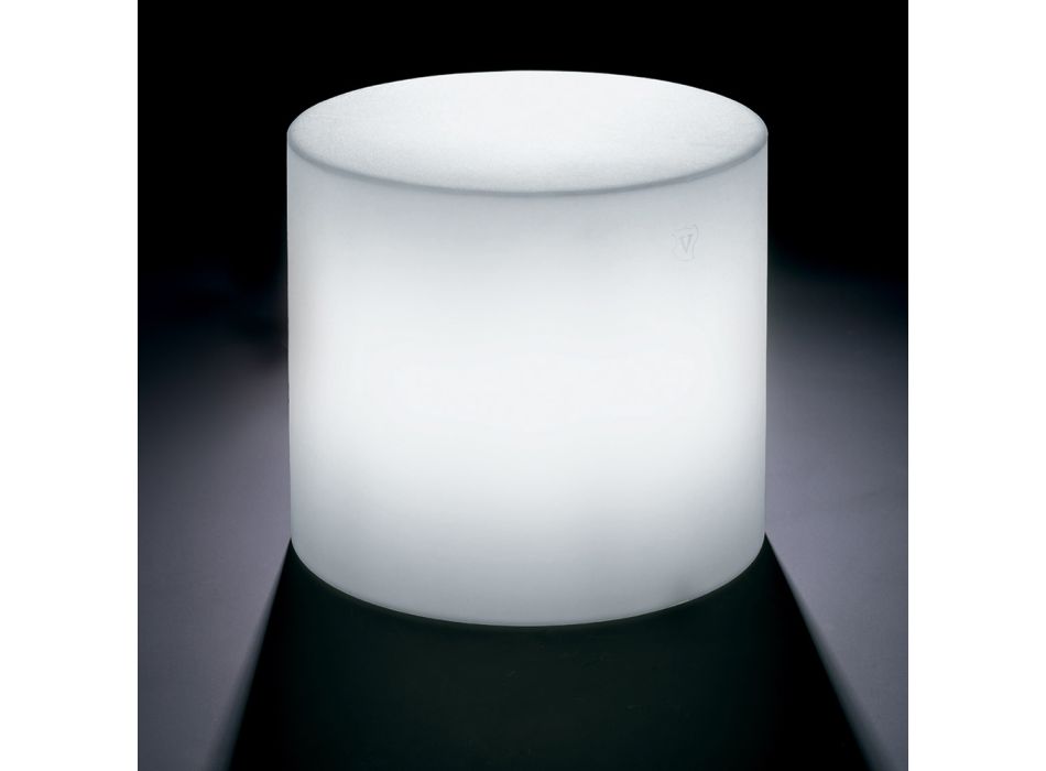 Tavolinë kafeje e ndritshme e jashtme në polietileni të bardhë Prodhuar në Itali - Derti Viadurini