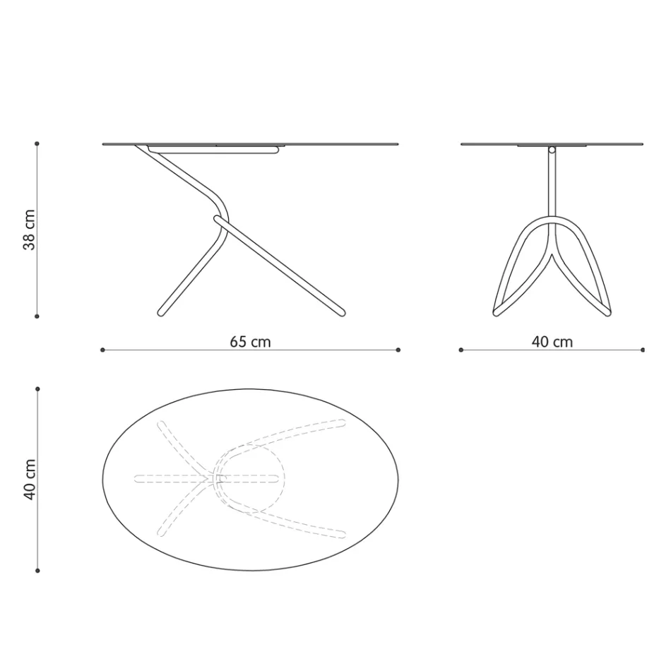 Tavolinë kafeje e bukur në natyrë me metal të lyer Prodhuar në Itali - Lübeck Viadurini