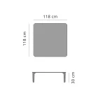 Tavolinë kafeje katrore në natyrë në alumin dhe enë guri të cilësisë së lartë - Filomena Viadurini