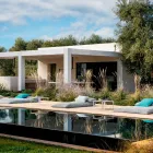 Tavolinë kafeje katrore në natyrë në alumin dhe enë guri të cilësisë së lartë - Filomena Viadurini