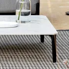 Tavolinë kafeje katrore në natyrë në alumin dhe enë guri të cilësisë së lartë - Filomena Viadurini