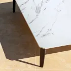 Tavolinë kafeje katrore në natyrë në alumin dhe enë guri të cilësisë së lartë - Filomena Viadurini