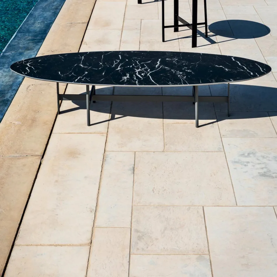 Strukturë çeliku e tavolinës së kafesë në natyrë e prodhuar në Itali - Filloni nga Myyour Viadurini