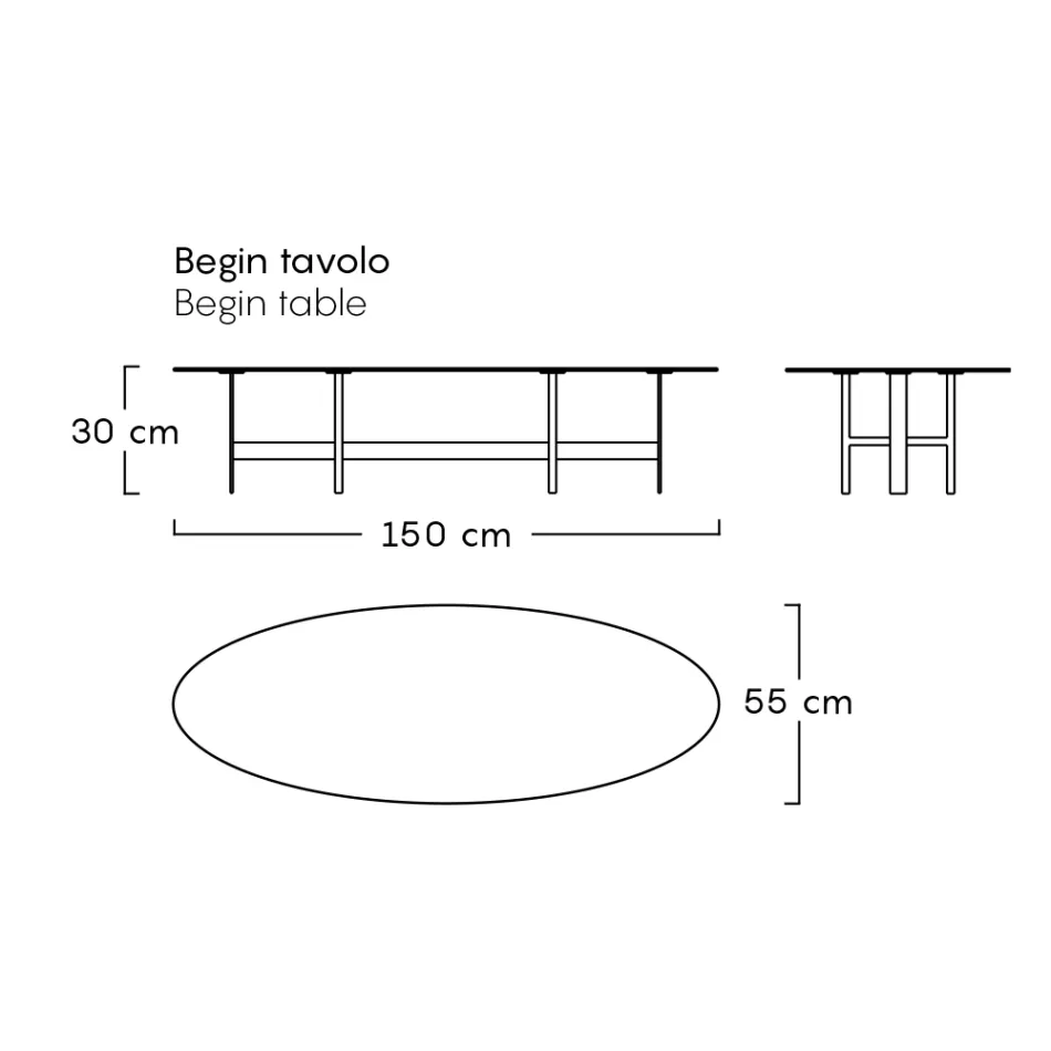 Strukturë çeliku e tavolinës së kafesë në natyrë e prodhuar në Itali - Filloni nga Myyour Viadurini