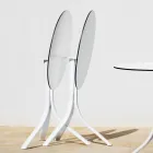 Tavolinë kafeje e rrumbullakët e shtrirë në natyrë me 3 këmbë në 2 ngjyra alumini - Filomena Viadurini